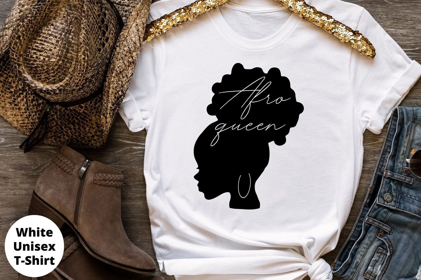 Afro Queen, Black Queen T-Shirt, BGM Shirt, Gift for Her, Women's Empowerment Sweatshirt, Feminist Hoodie, Black Girl Magic, Tops & Tees