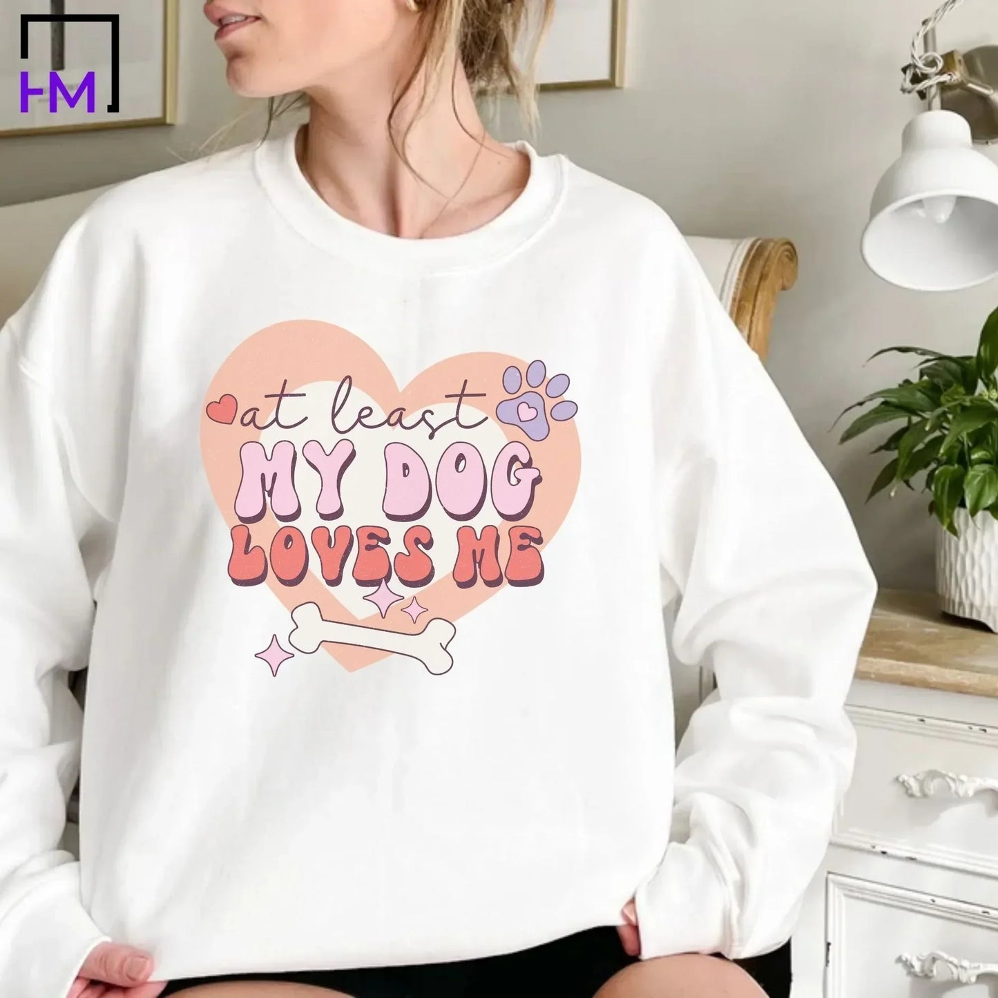 At Least My Dog Loves Me, Funny Valentine's Day Shirt, Bestie Valentine's Gift for Her, Love Shirts for Women, Cute V-Day Shirt, Proud to Be Single, Self Love Shirt HMDesignStudioUS