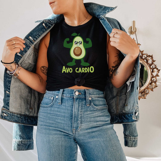 Avo Cardio, Funny Avocado Running Shirts for Men or Women