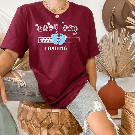 Baby Boy Loading, Cute Gender Reveal Shirt