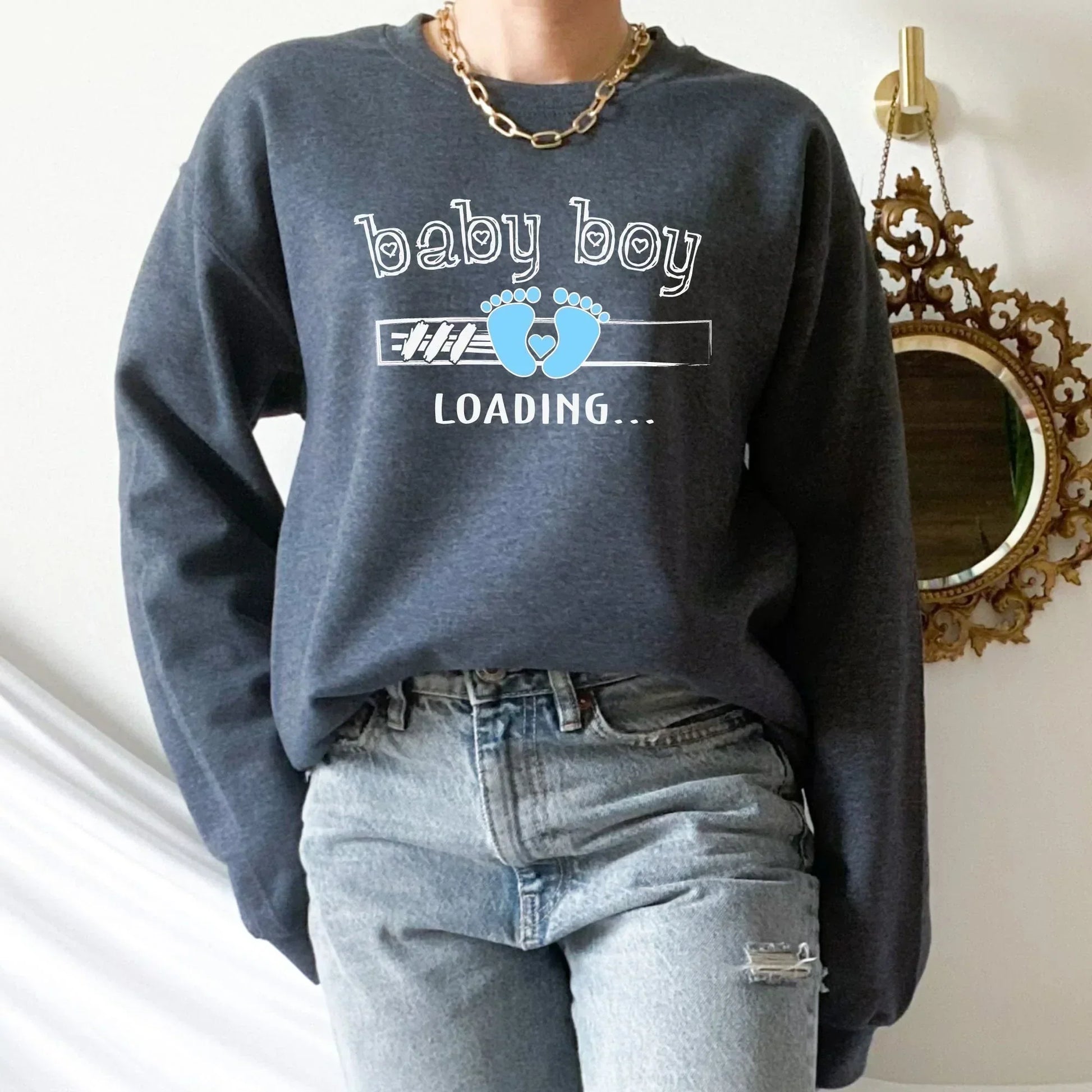 Baby Boy Loading, Cute Gender Reveal Shirt