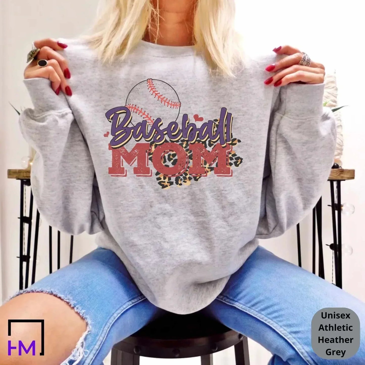 Baseball Mom Shirts | Gift for Team Mom, Wife, Baseball Sister, Aunts, Softball Mama, Sports Loving Momma, Mommy of Boys, Baseball Coach HMDesignStudioUS