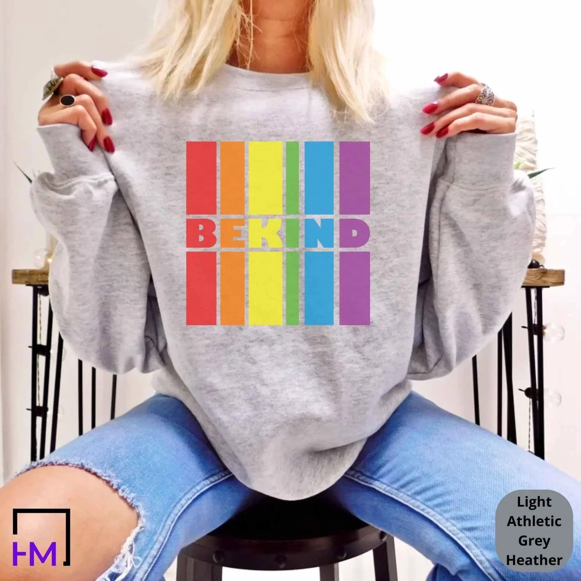 Be Kind Pride Shirt, LGBT Shirt, LGBTQ Ally Shirt, Pride Shirt Women, Lesbian T-Shirts, Gay Pride, Be Kind Tshirt, Trans Ally Sweatshirt, Equal Tee