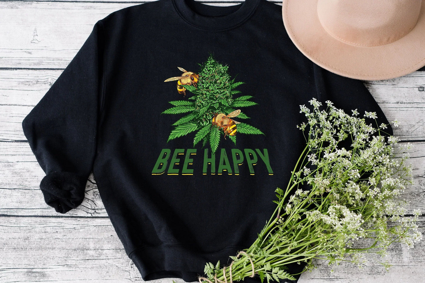 Bee Happy Stoner Shirt HMDesignStudioUS