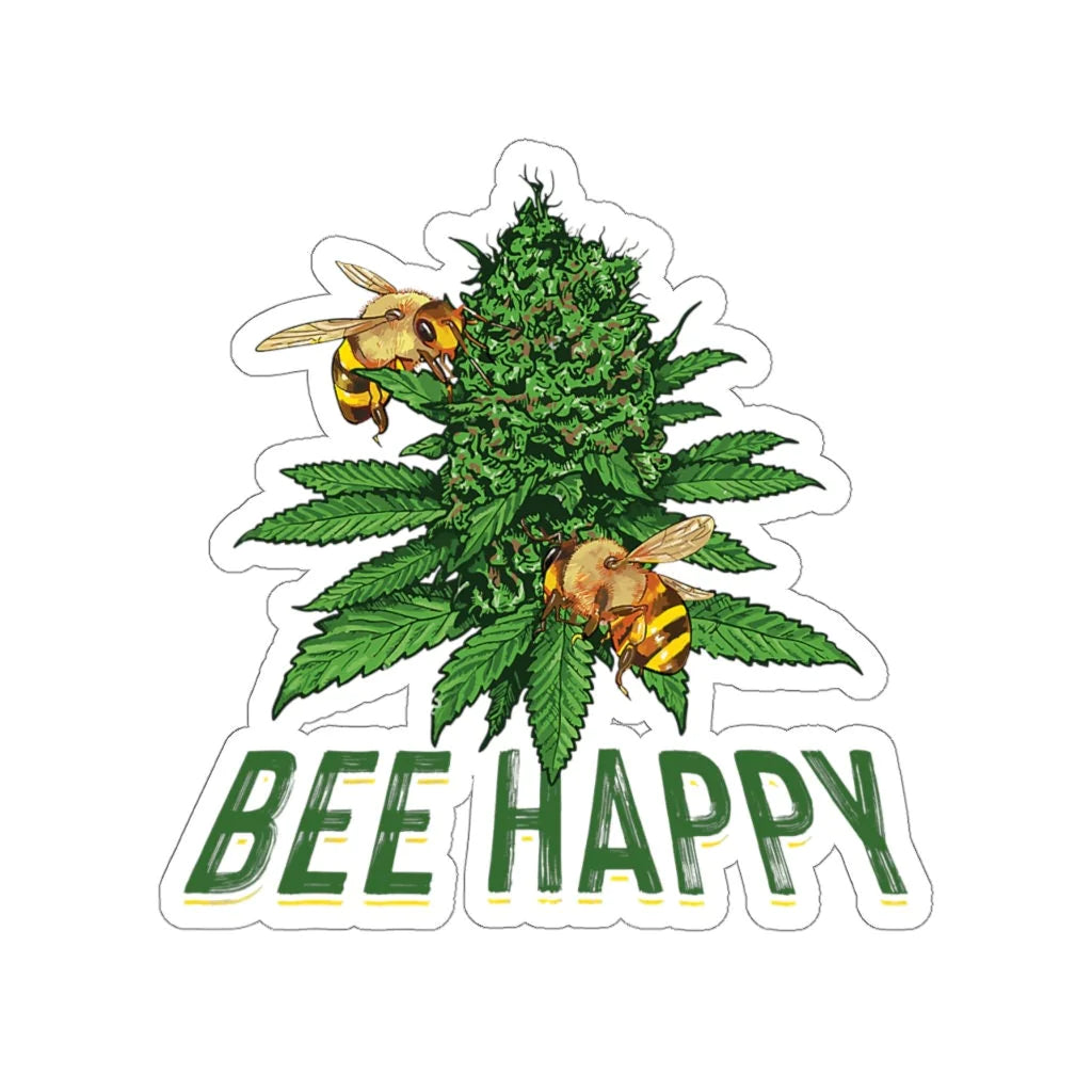 Bee Happy, Stoner Sticker, Stoner Kit, Stoner Gift Box, Weed Gifts, Stoner Accessories, Weed Stickers, Stoner Gifts, 420 Gift, Stash Jar