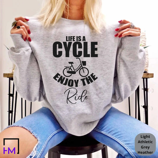 Bicycle Shirt, Cyclist Shirt, Gift for Bike Rider, Shirt for Biker, Bicycle Lover, Birthday Bicycle Gifts, Positive Mindset, Womens Bike Tee