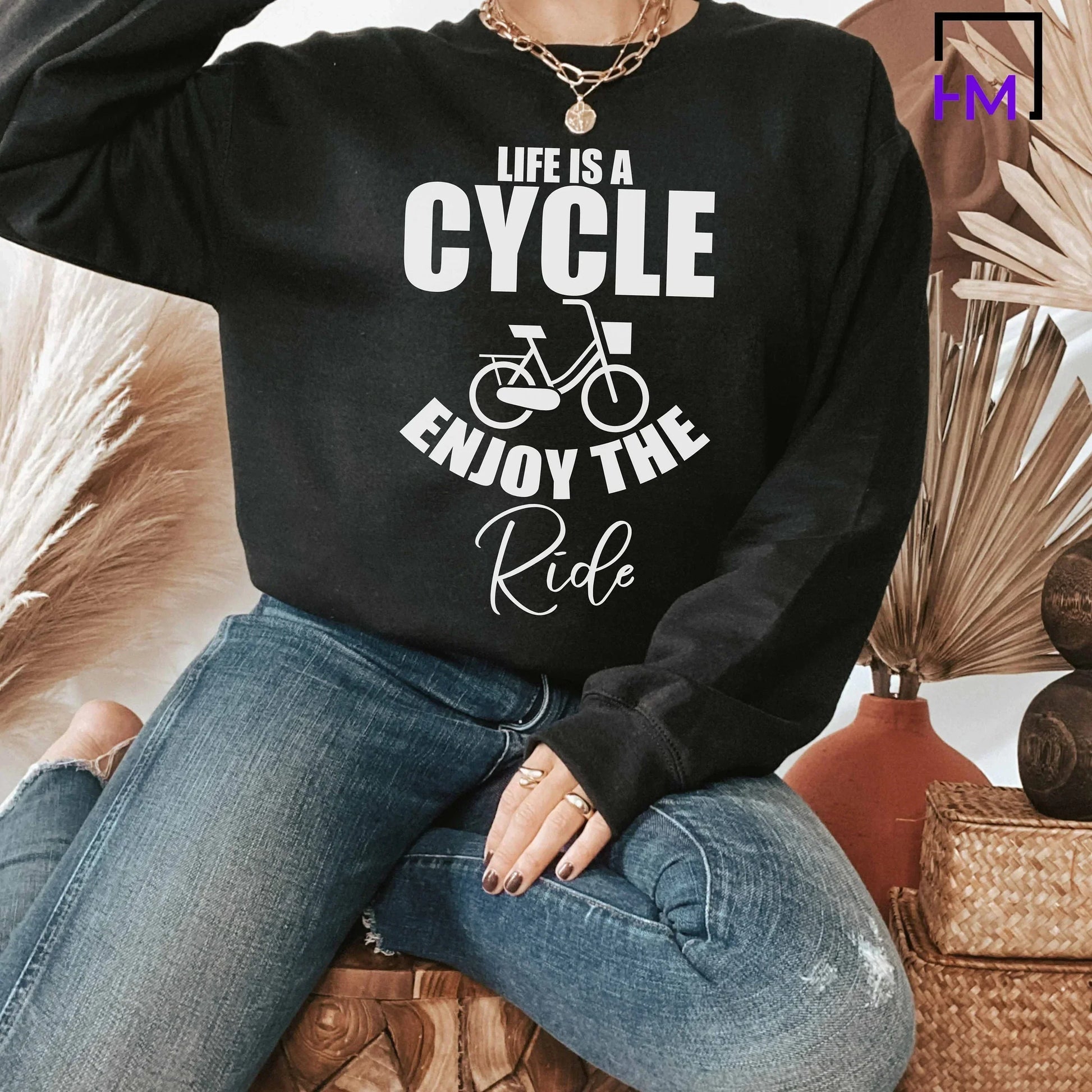 Bicycle Shirt, Cyclist Shirt, Gift for Bike Rider, Shirt for Biker, Bicycle Lover, Birthday Bicycle Gifts, Positive Mindset, Womens Bike Tee HMDesignStudioUS