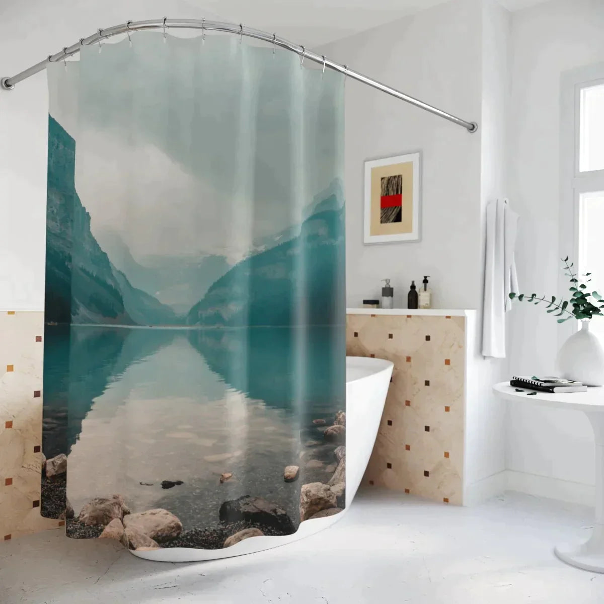 Boho Shower Curtain, Bobo Bathroom Accessories, Scenic Shower Curtain, Cute Hippie Home Decor, Unique Shower Curtain, Extra Long Curtain HMDesignStudioUS