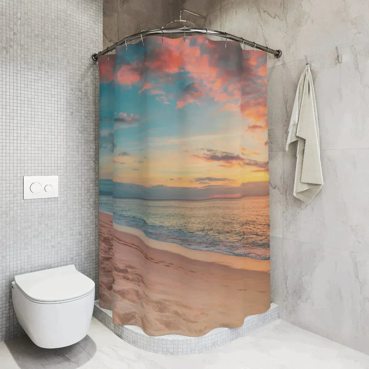 Boho Shower Curtain Bobo Beach Shower Curtain, Cool Cute Bathroom Accessories, Groovy Retro Shower Curtain, Extra Long Shower Curtain HMDesignStudioUS
