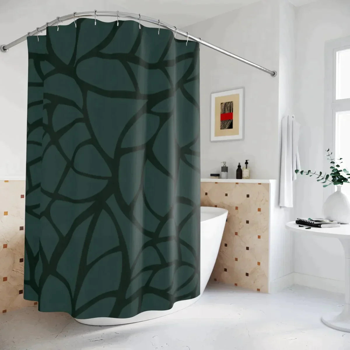 Boho Shower Curtain Bobo Green Shower Curtain, Cool Cute Bathroom Acce –  HMDesignStudioUS