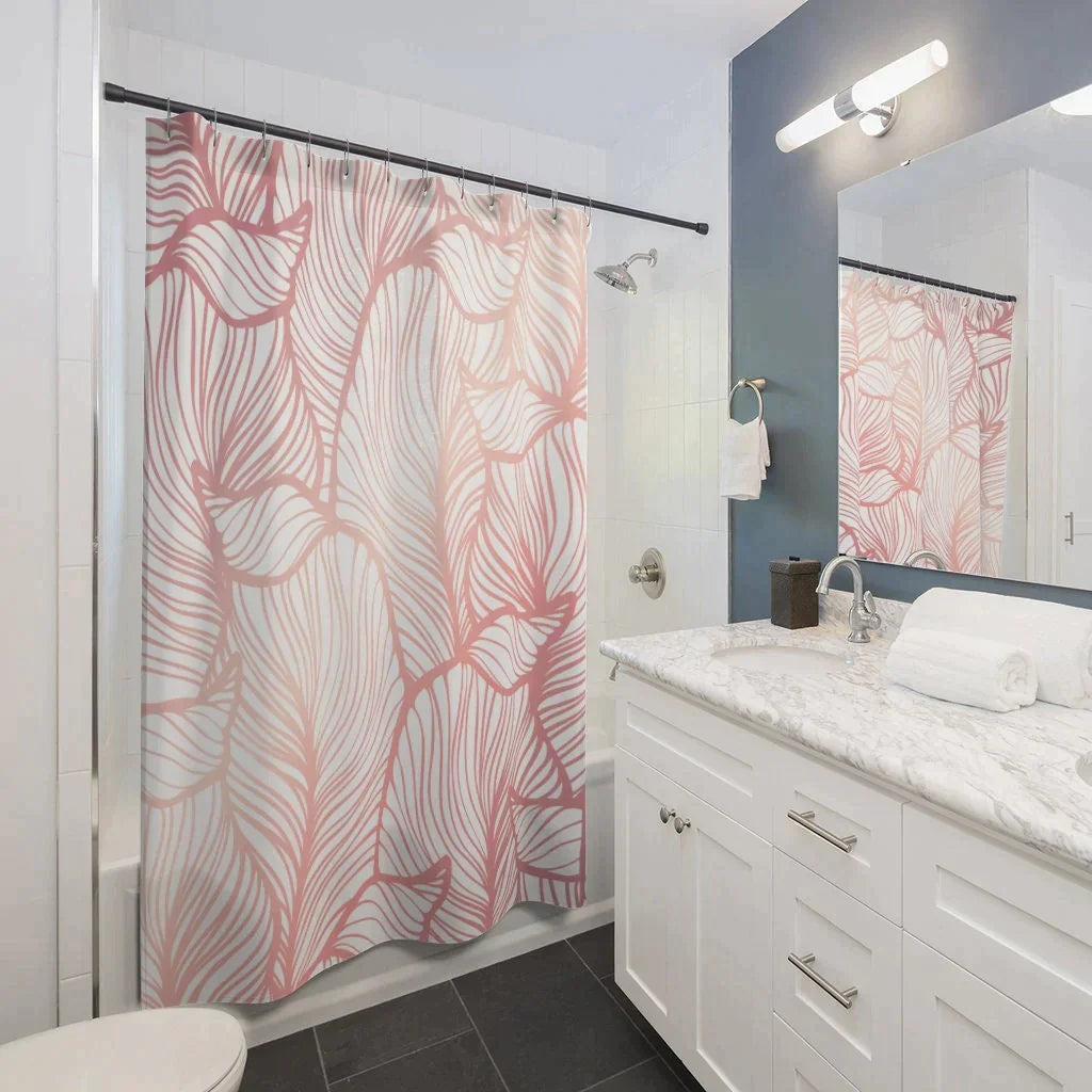 Boho Shower Curtain, Bobo Pink Floral Shower Curtain, Hippie Home Decor, Bathroom Accessories, Extra Long Shower Curtain, Housewarming Gifts HMDesignStudioUS