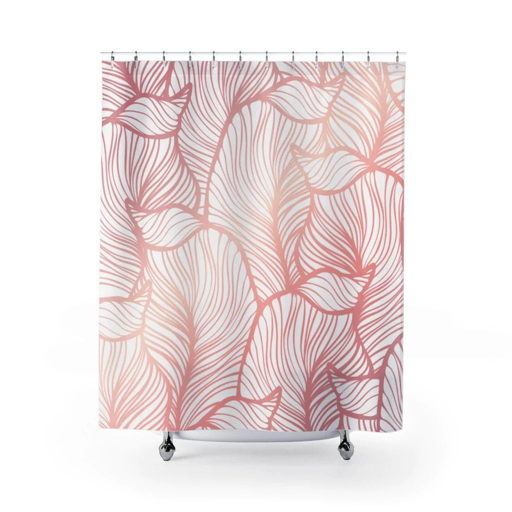 Boho Shower Curtain, Bobo Pink Floral Shower Curtain, Hippie Home Decor, Bathroom Accessories, Extra Long Shower Curtain, Housewarming Gifts