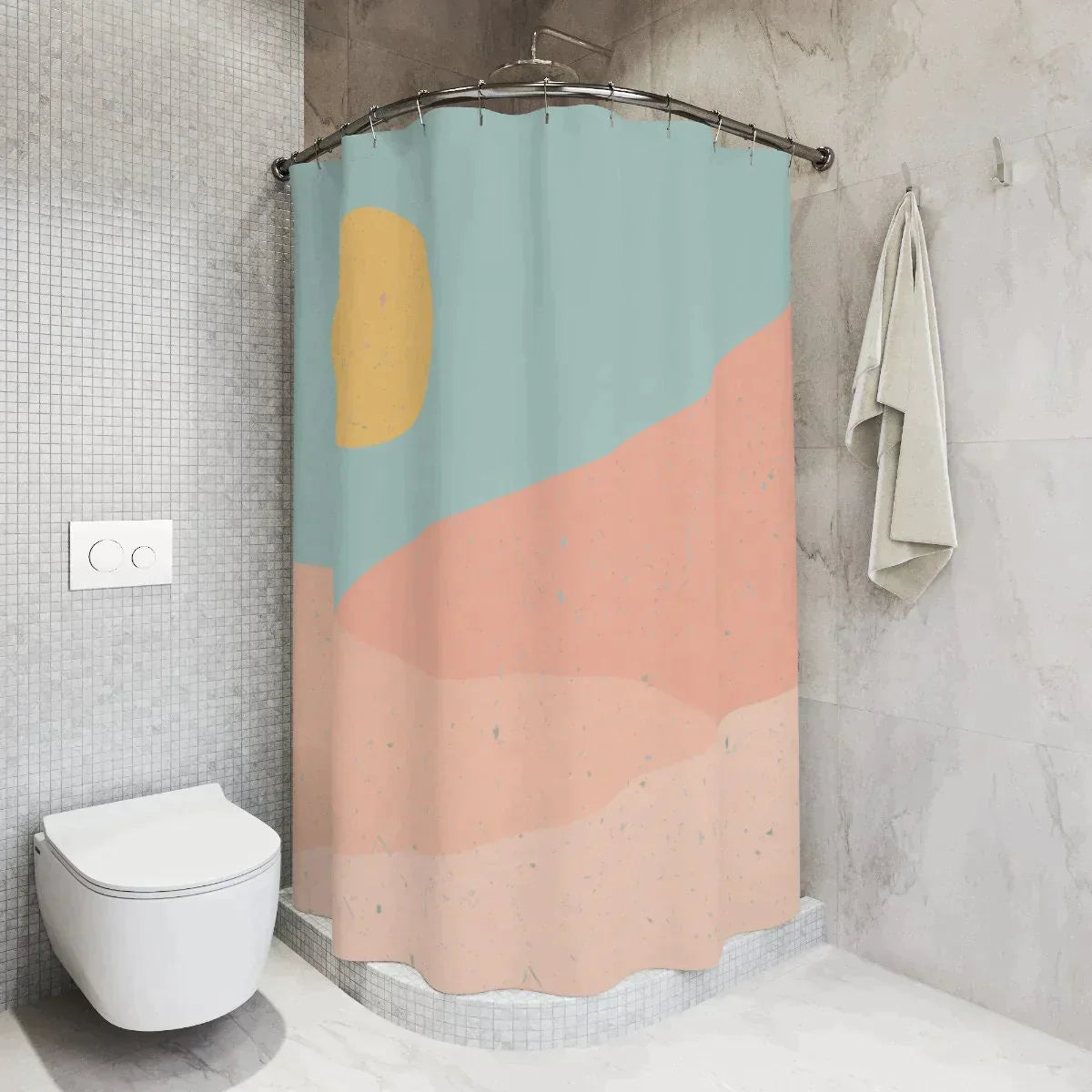 Boho Shower Curtain Bobo Scenic Shower Curtain, Cool Cute Bathroom Accessories, Groovy Retro Shower Curtain, Extra Long Shower Curtain HMDesignStudioUS