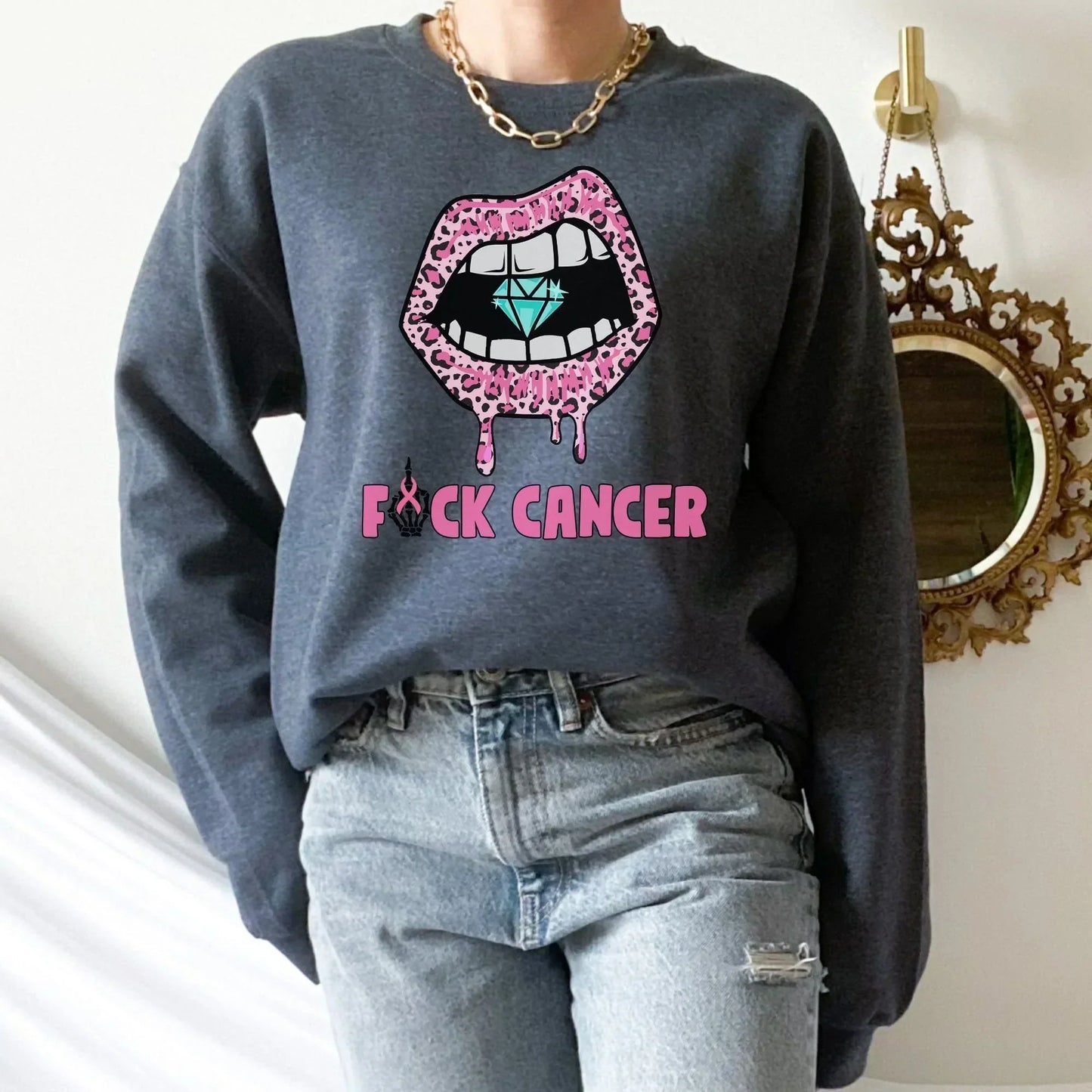 Breast Cancer Shirt, Never Give Up, Breast Cancer Gifts, Cancer Survivor Sweatshirt, Pink Fuck Cancer Tee, Awareness Month, Women's Hoodie HMDesignStudioUS