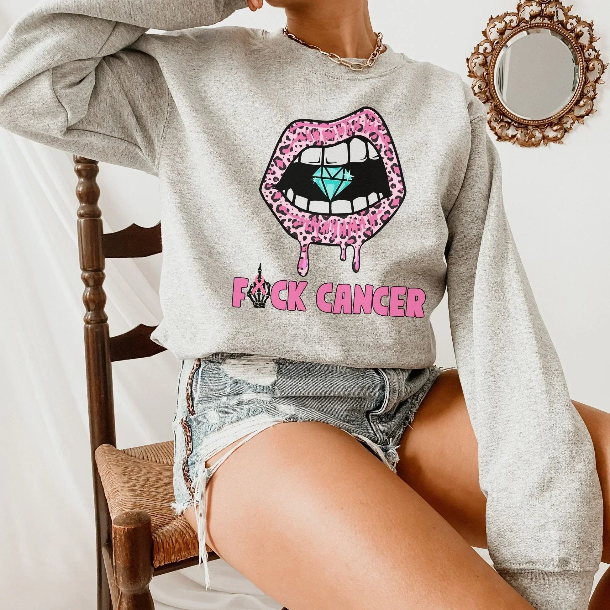 Breast Cancer Shirt, Never Give Up, Breast Cancer Gifts, Cancer Survivor Sweatshirt, Pink Fuck Cancer Tee, Awareness Month, Women's Hoodie HMDesignStudioUS
