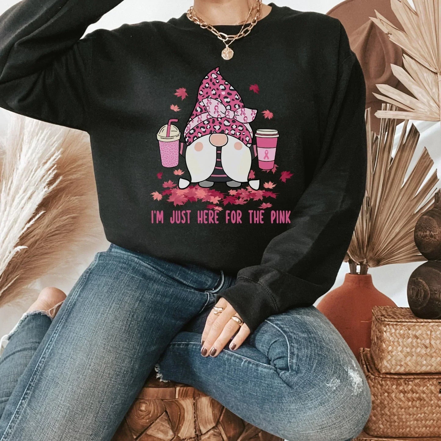 Breast Cancer Shirt, Never Give Up, Breast Cancer Gifts, Cancer Survivor Sweatshirt, Pink Gnomes T shirt, Awareness Month, Women's Hoodie HMDesignStudioUS