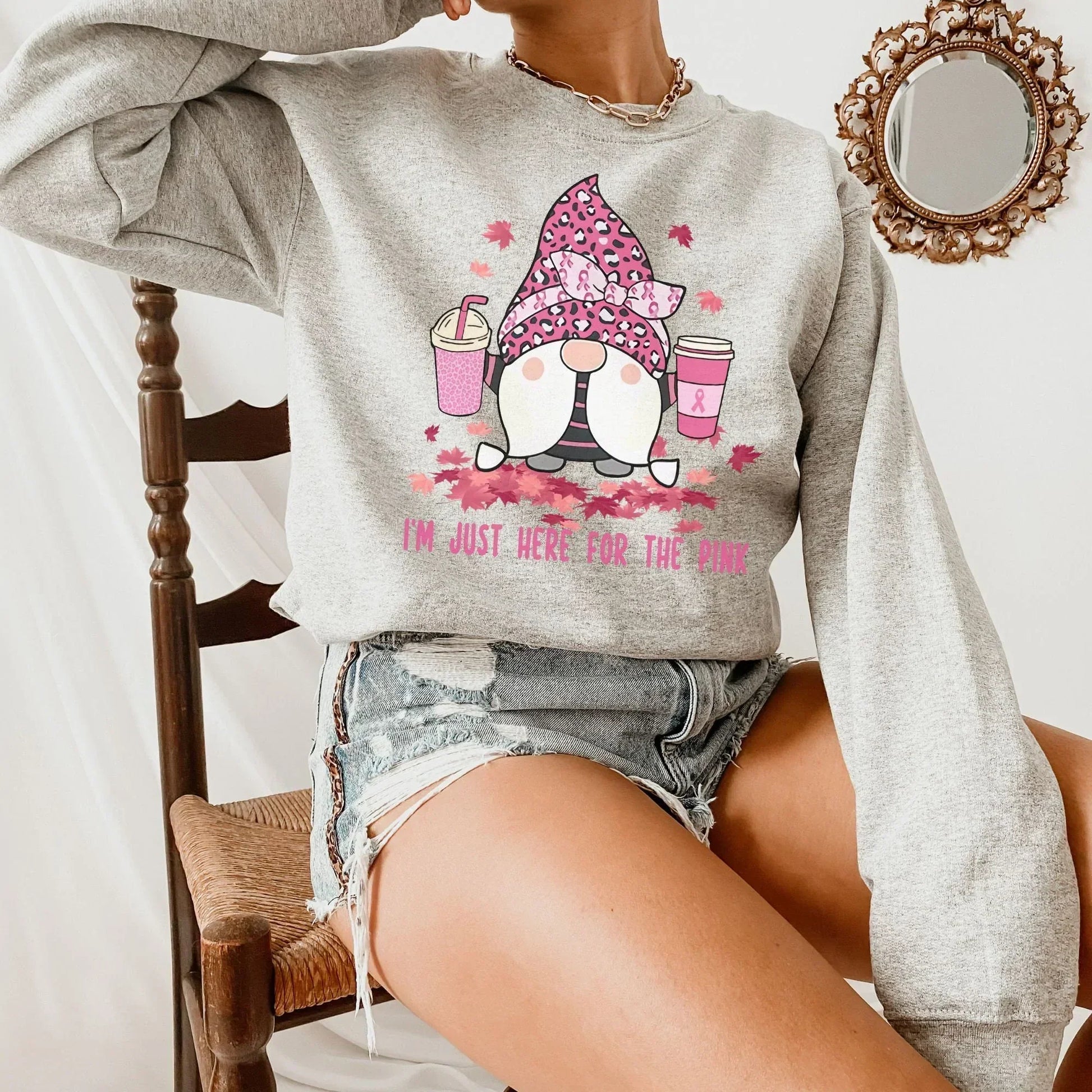 Breast Cancer Shirt, Never Give Up, Breast Cancer Gifts, Cancer Survivor Sweatshirt, Pink Gnomes T shirt, Awareness Month, Women's Hoodie
