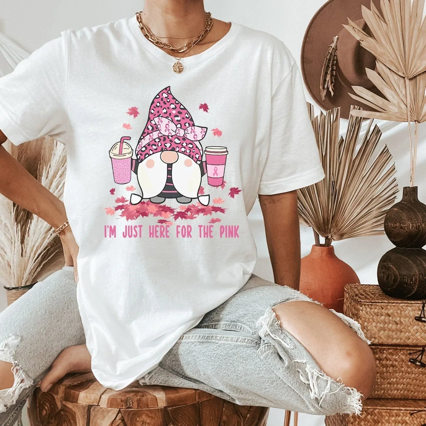 Breast Cancer Shirt, Never Give Up, Breast Cancer Gifts, Cancer Survivor Sweatshirt, Pink Gnomes T shirt, Awareness Month, Women's Hoodie HMDesignStudioUS
