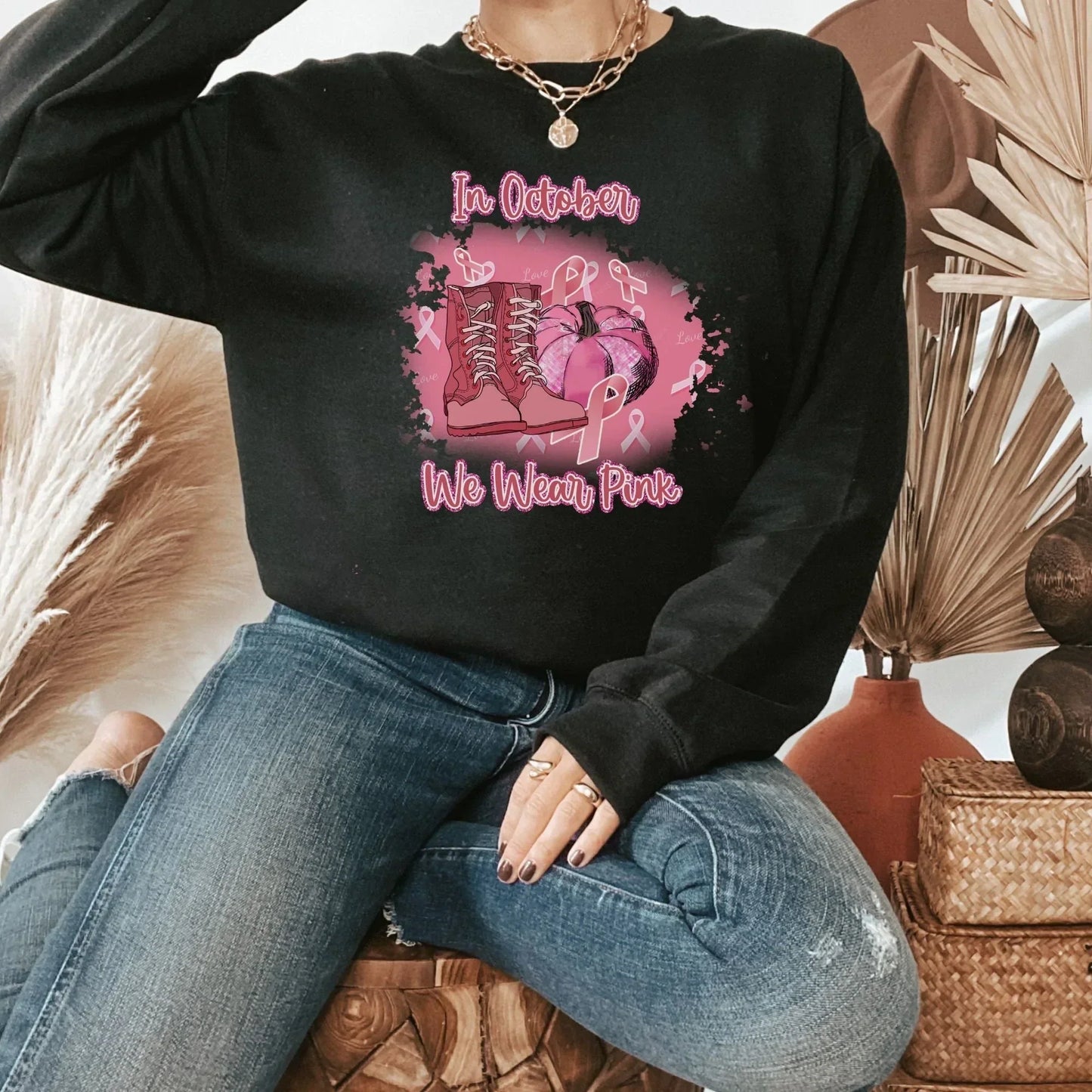 Breast Cancer Shirt, Never Give Up, Breast Cancer Gifts, Cancer Survivor Sweatshirt, Pink in October, Cancer Ribbon, Awareness Month Hoodie HMDesignStudioUS