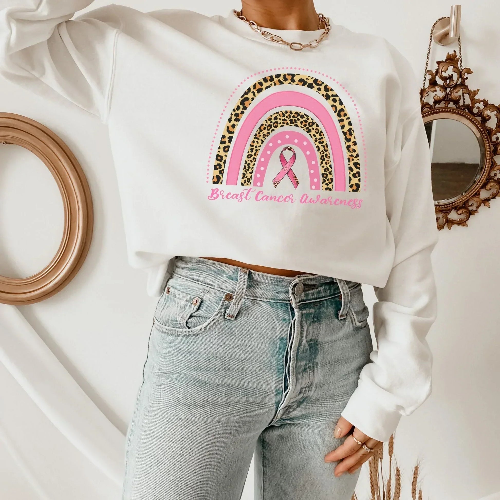Breast Cancer Shirt, Never Give Up, Breast Cancer Gifts, Cancer Survivor Sweatshirt, Wear Pink in October Awareness Month, Rainbow Hoodie HMDesignStudioUS