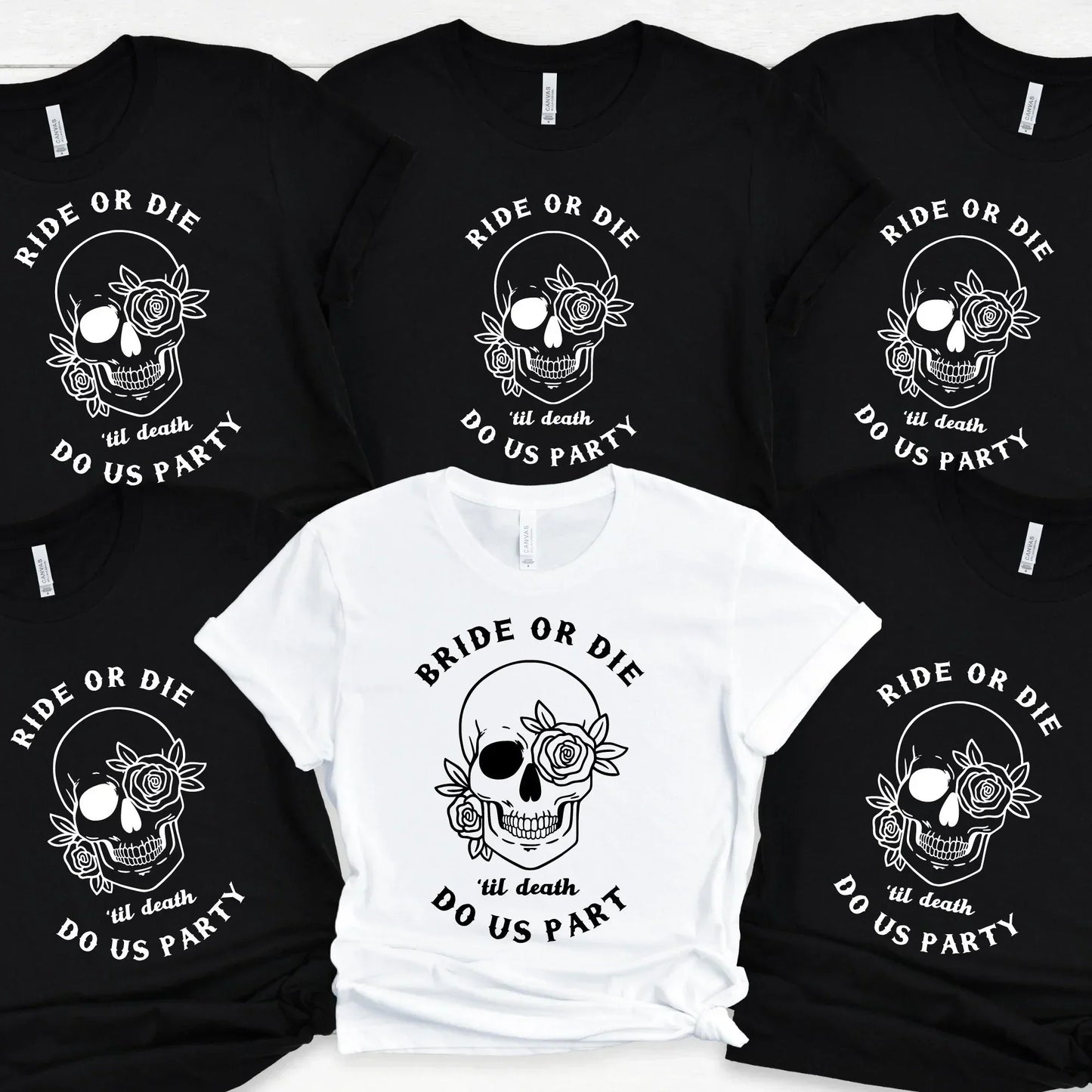 Bride or Die, Halloween Bachelorette Party Shirts