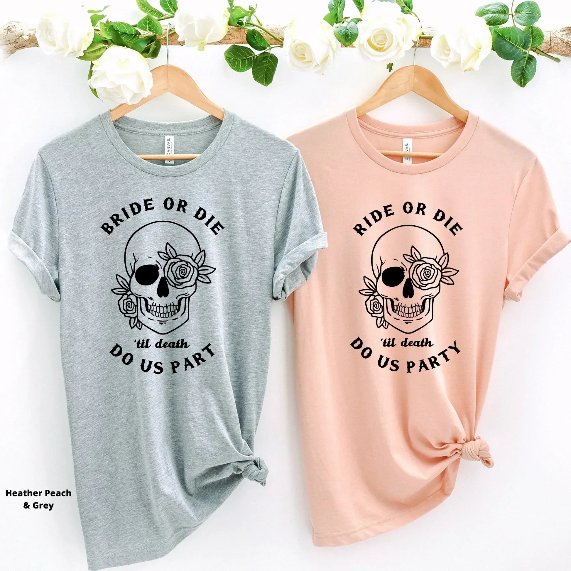Bride or Die, Halloween Bachelorette Party Shirts