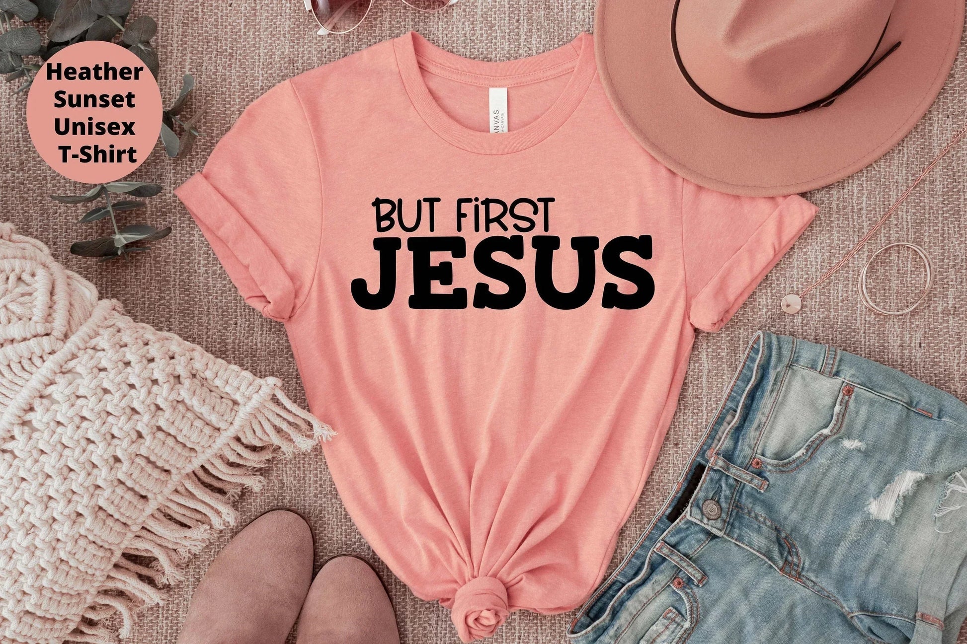 But First Jesus, Comfortable Christian Shirt about God HMDesignStudioUS