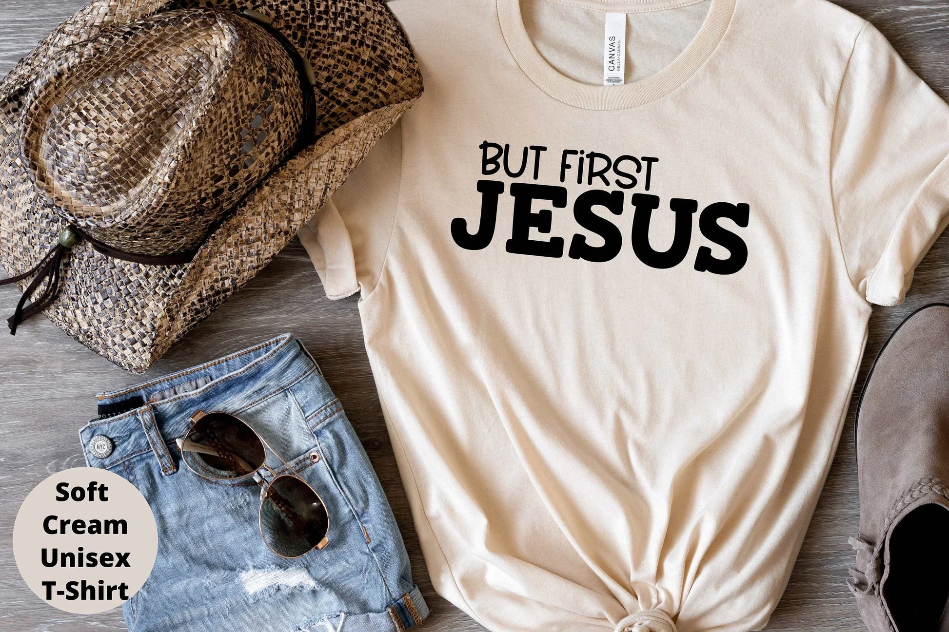 But First Jesus, Comfortable Christian Shirt about God