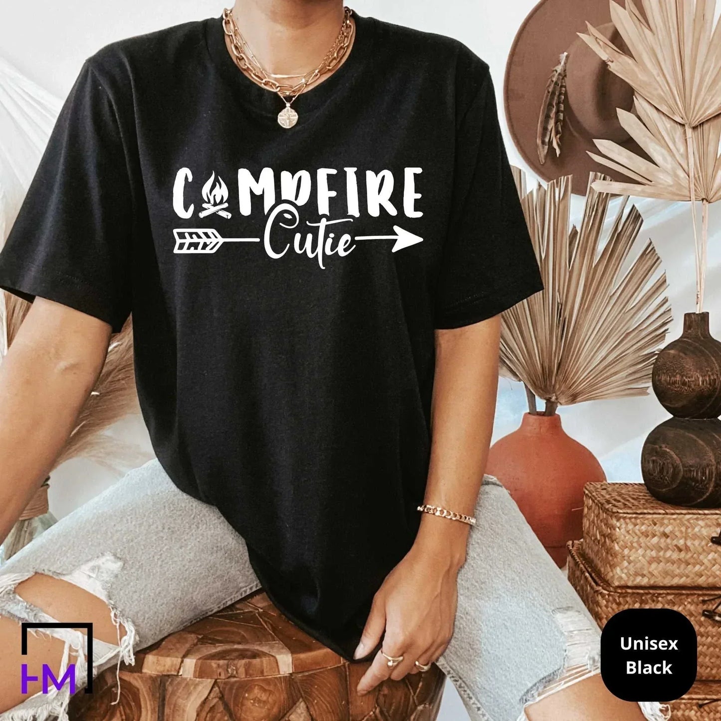 Campfire Cutie, Happy Camper Shirt, Adventure Time Gift, Camper Gifts for Women, Nature Lover Sweatshirt, Camping Presents, Hiking Tee