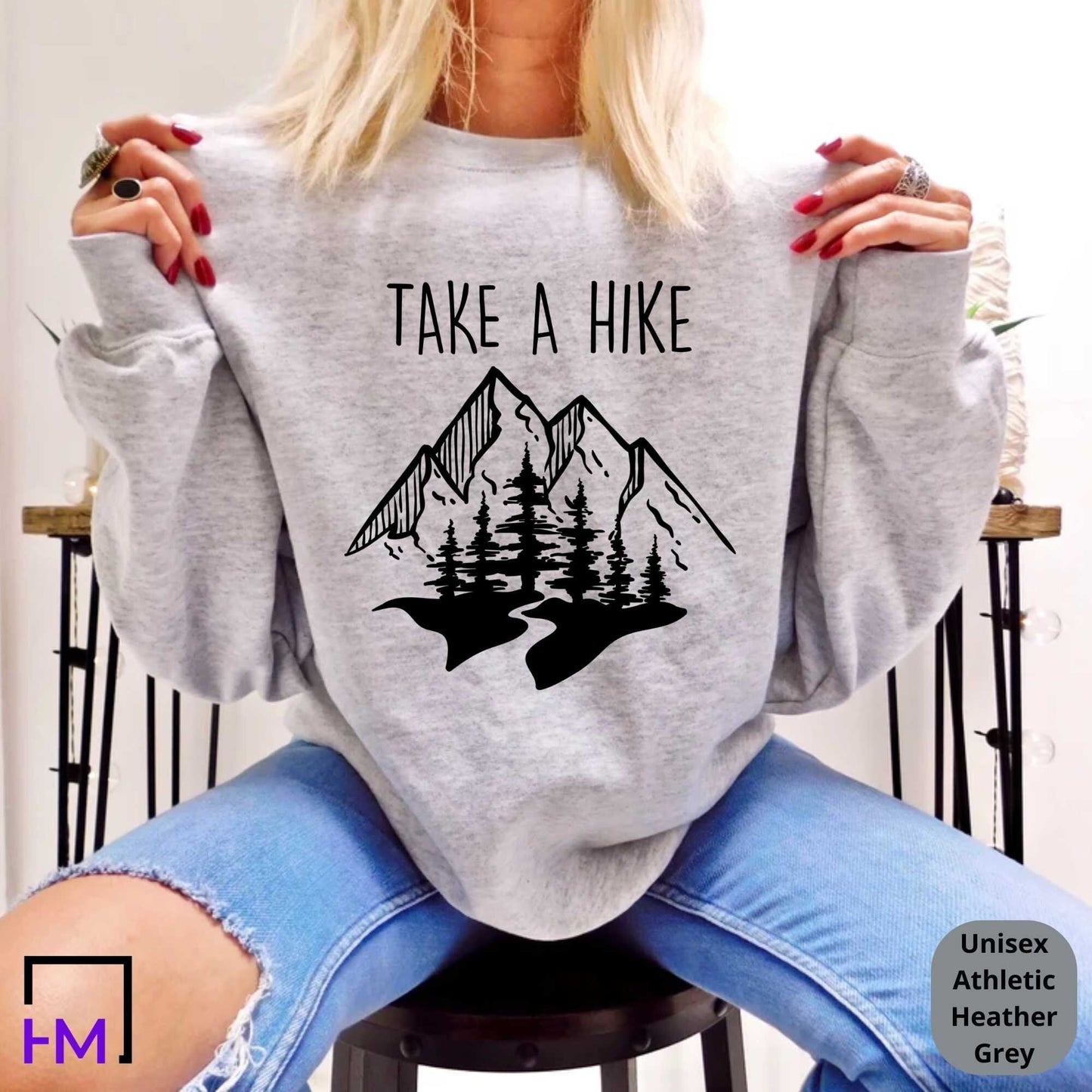 Camping Shirt, Happy Camper, Take a Hike Adventure Time, Camper Gifts for Women, Nature Lover Sweatshirt, Camping Presents, Hiking Tee HMDesignStudioUS