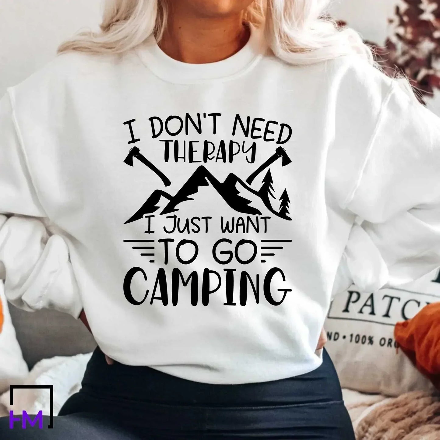 Camping Therapy Shirt, Happy Camper, Adventure Time, Camper Gifts for Women, Nature Lover Sweatshirt, Camping Presents, Mountain Hiking Tee HMDesignStudioUS