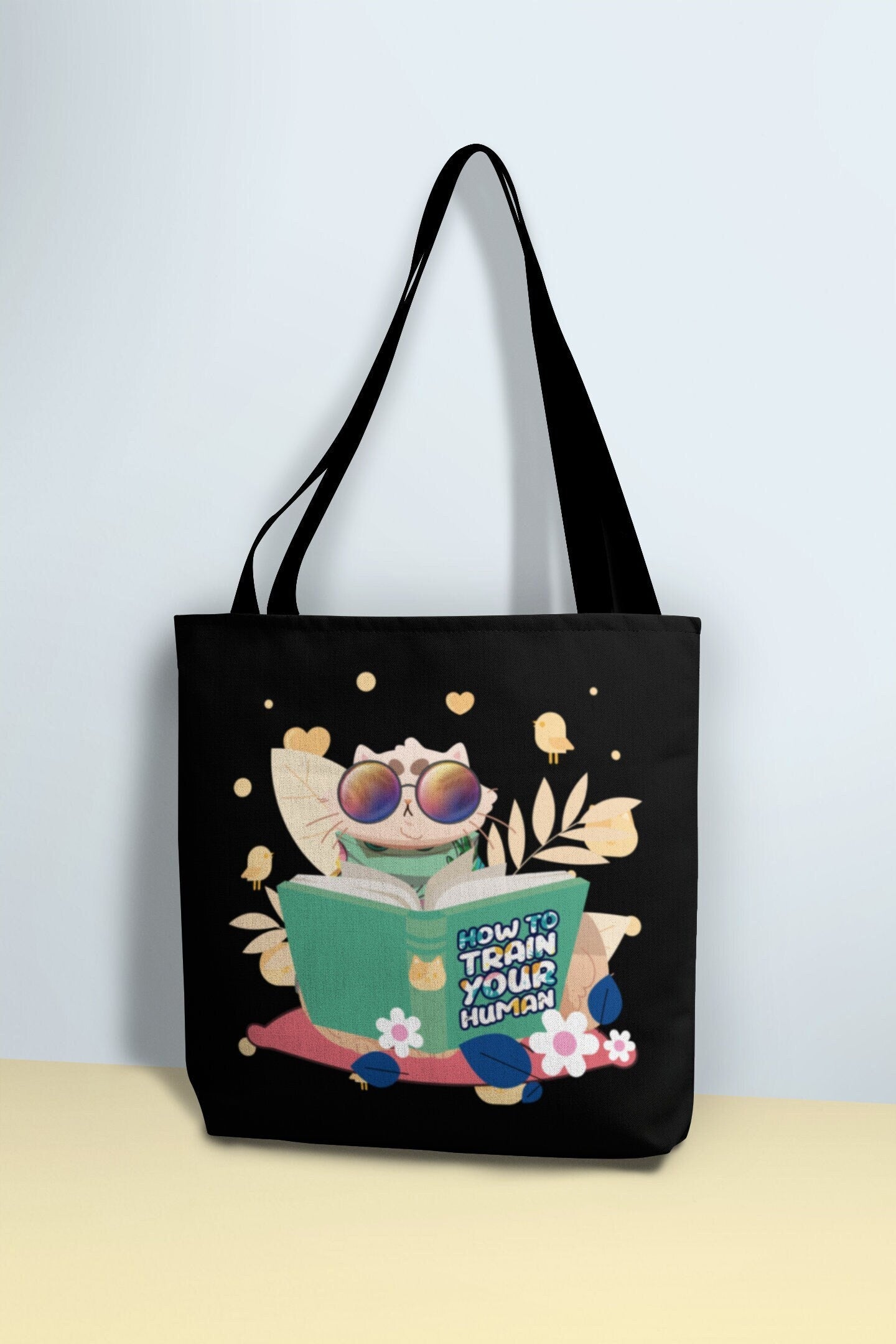 Cat Aesthetic Tote Bag with Pockets, Cat Lovers Gift, Cat Mom Canvas Tote Bag, Nurse Tote Bag, Funny Cat Themed Gifts for Teachers, Cat Dad