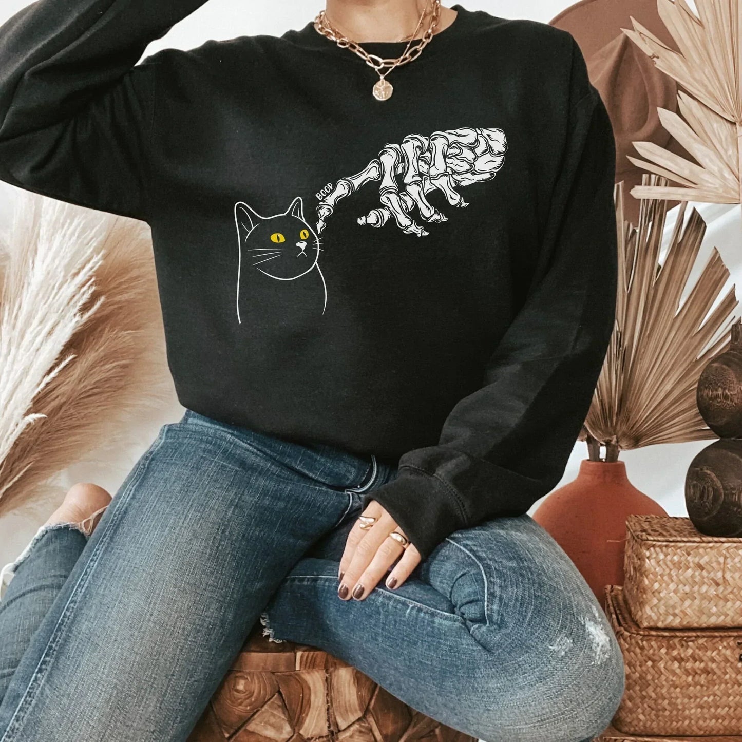 Cat Sweater, Cad Dad Gift, Halloween Cat Shirt, Cute Cat Hoodie, Black Cat themed Gifts, Spooky Cat Mom Sweatshirt, Funny Cat Mom Shirt