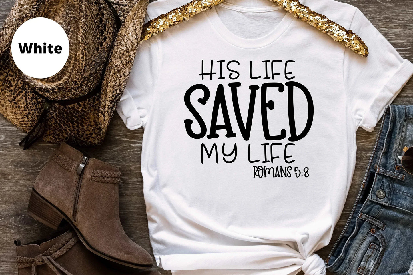 Christian Shirt, He Saved My Life, Trust God Sweatshirt, Jesus Inspired Faith Hoodie, Biblical Religious Gifts, Blessed Highly Favored Tops