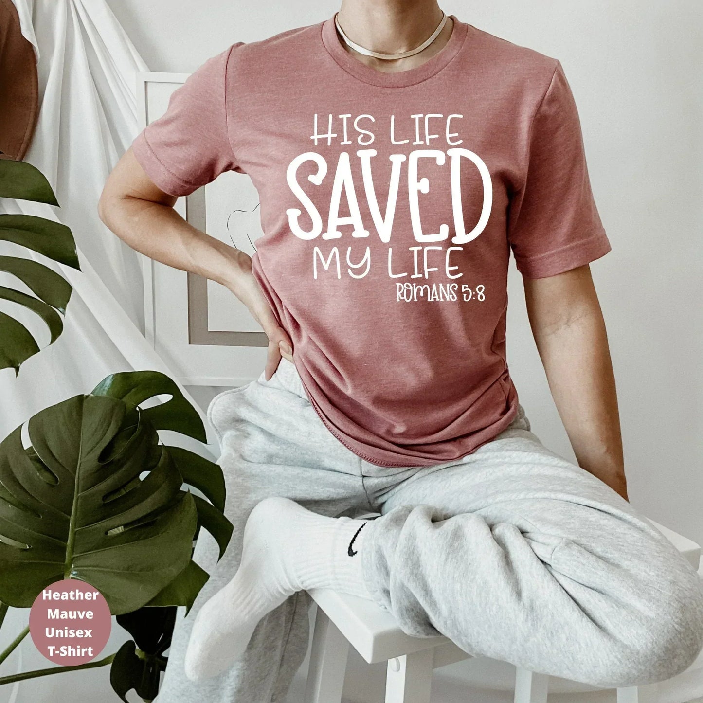 Christian Shirt, He Saved My Life, Trust God Sweatshirt, Jesus Inspired Faith Hoodie, Biblical Religious Gifts, Blessed Highly Favored Tops HMDesignStudioUS