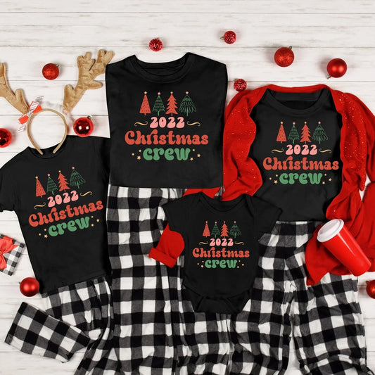 Christmas Family Shirts, Christmas Squad T-shirts, Retro 2022 Xmas Crew Tees, Matching Family Pajamas for Holiday Photos, Merry Christmas HMDesignStudioUS