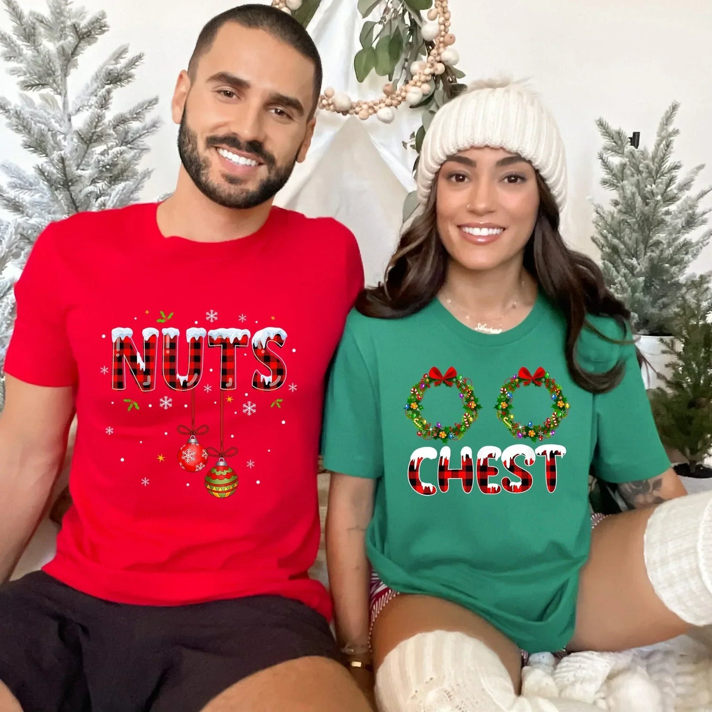 Chest Nuts Couples Christmas Shirts HMDesignStudioUS