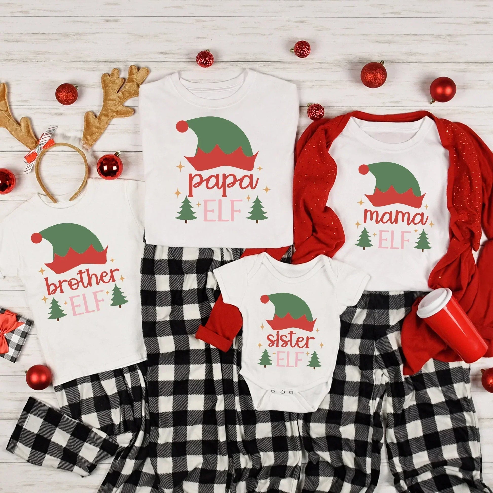 Christmas Family Shirts, Funny Christmas Elf Pajamas, Retro Xmas Crew Tees, Matching Family Tees for Holiday Photos, Merry Christmas Card HMDesignStudioUS