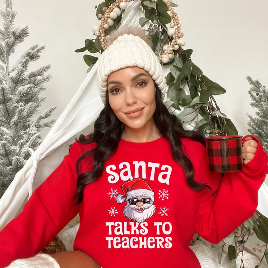 Christmas Teacher Shirt, Retro Santa Christmas Sweater, Vintage Teacher Christmas Gift, Teacher Appreciation Gifts, Xmas Holiday Presents HMDesignStudioUS