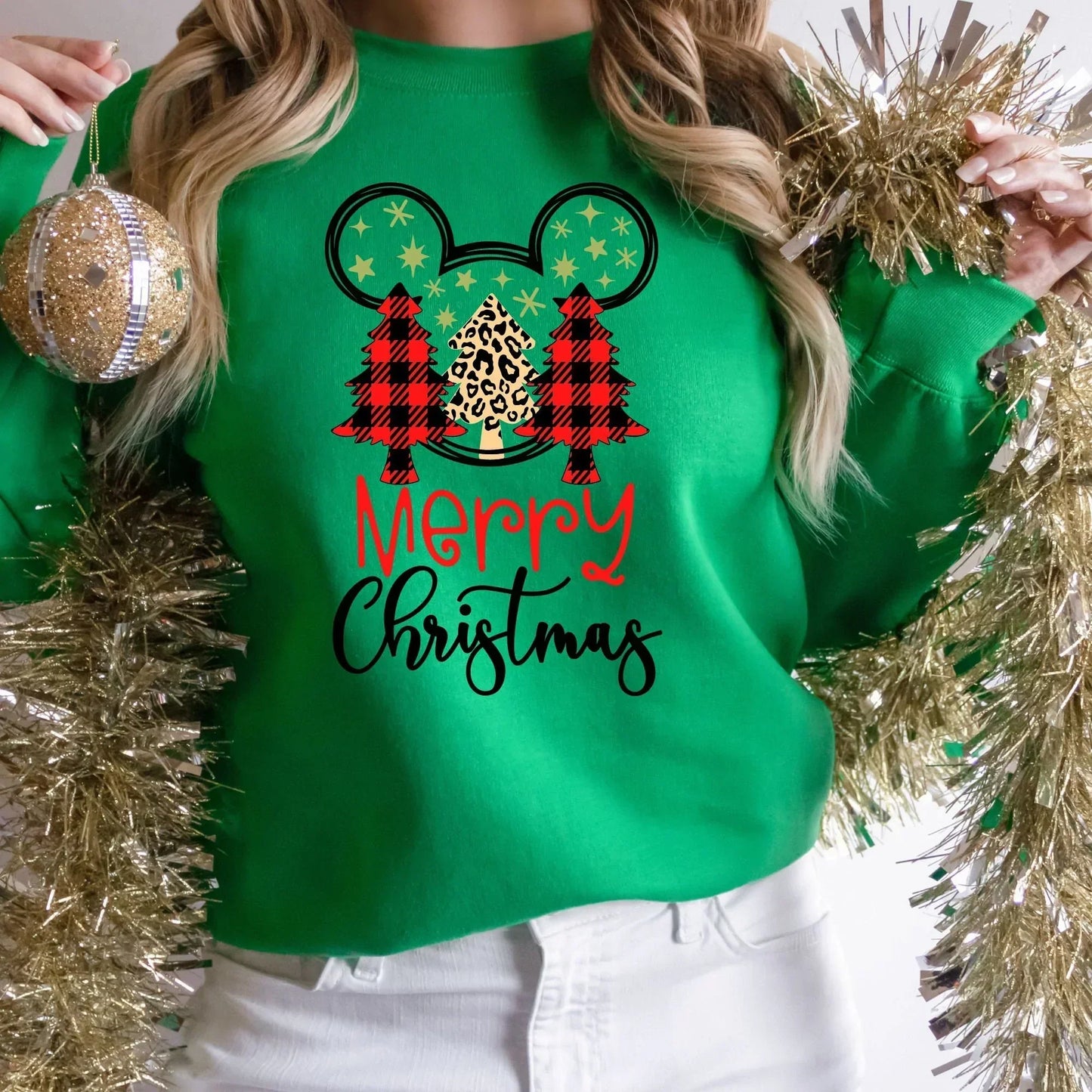 Christmas Tree Shirt, Holiday Vacation Sweatshirt, Merry Christmas Crewneck, Chunky Sweater, Matching Family Pajamas Photos, Mouse Xmas HMDesignStudioUS