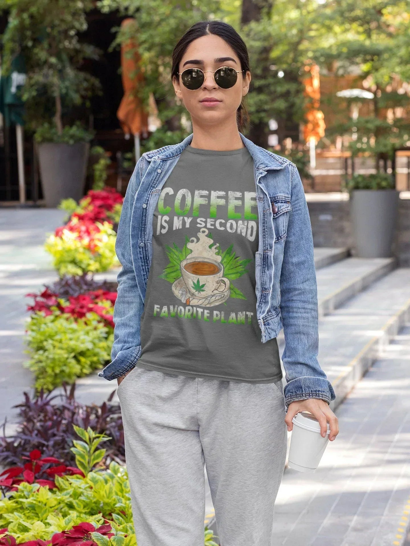 Coffee is My Second Favorite Plant, Coffee and Weed Lover Shirt HMDesignStudioUS