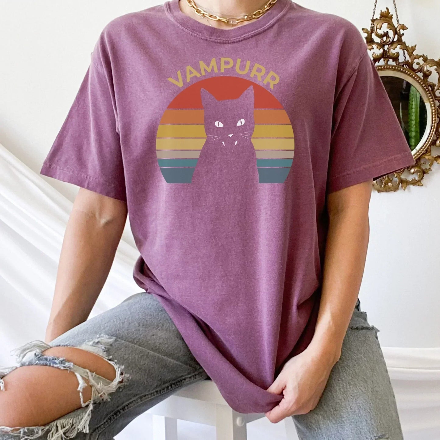 Comfort Colors, Cat Halloween Shirt, Fall Apparel, Gothic Hoodie, Witchy Shirt, Cat Lovers Shirt, Witchy Sweatshirt, Cat Mom TShirt HMDesignStudioUS