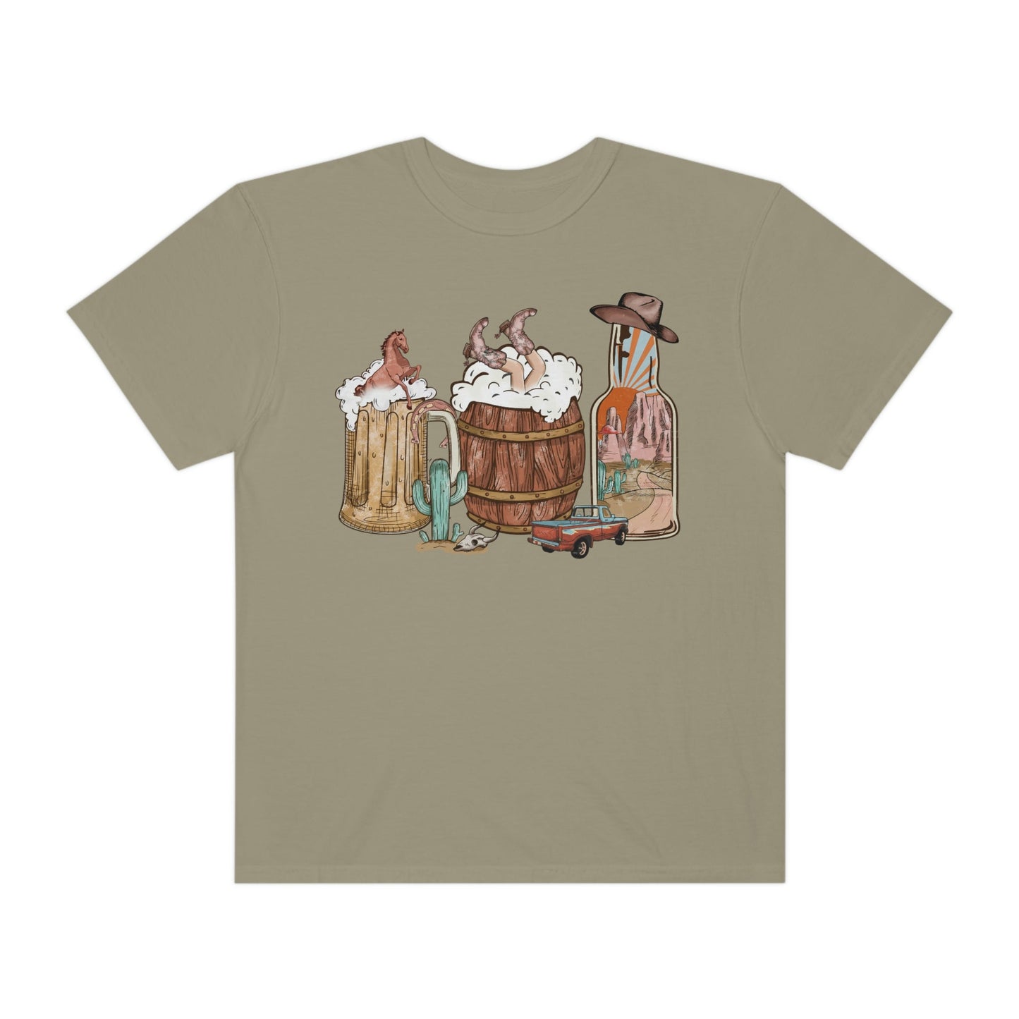 Country Western Drinks, Comfort Colors Funny Western Graphic Tee | Cowgirl T-Shirt