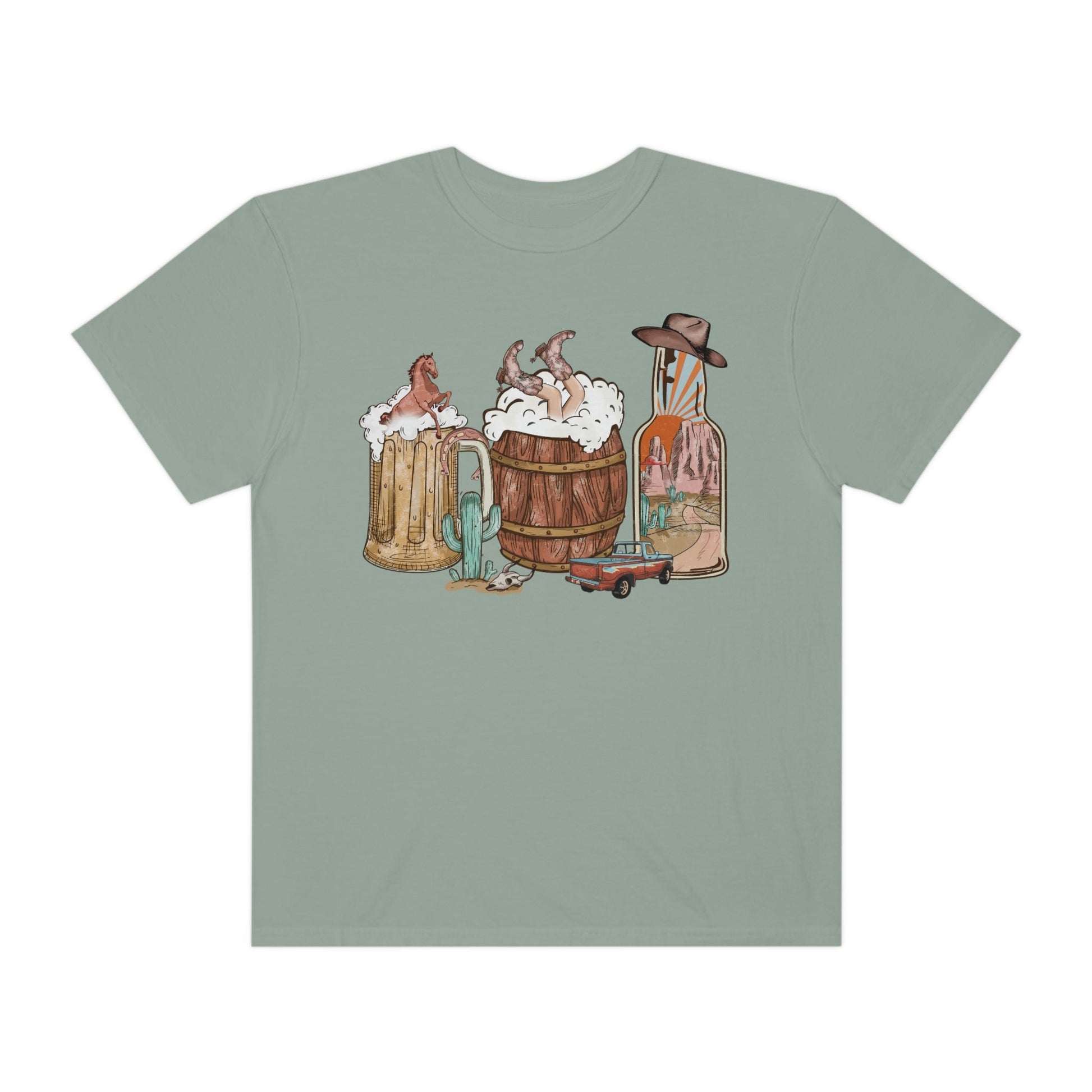 Country Western Drinks, Comfort Colors Funny Western Graphic Tee | Cowgirl T-Shirt