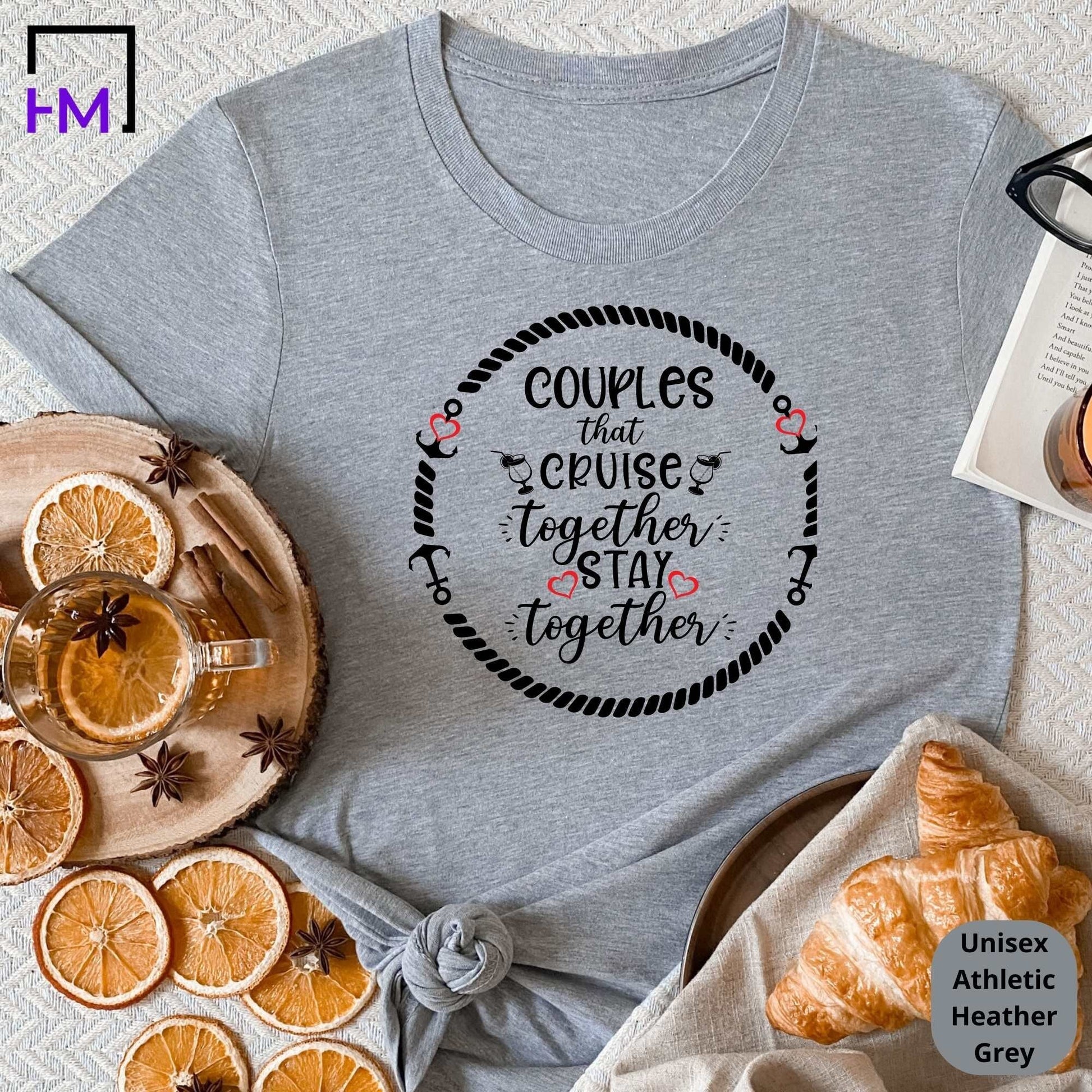 Couples Cruise Shirts for Family Vacations, Birthday Cruise Trips, Honeymoon Cruise Shirts, Christmas Cruise Shirts, New Years Cruise Gifts-Ref#CR21 HMDesignStudioUS