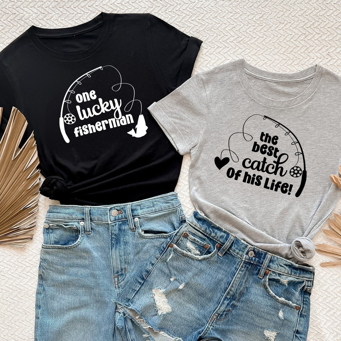 Couples Shirts, Couples gift for boyfriend, Lucky Fisherman, Engagement Announcement Photos, Cute Couples Sweaters/Hoodie, Wedding Present HMDesignStudioUS