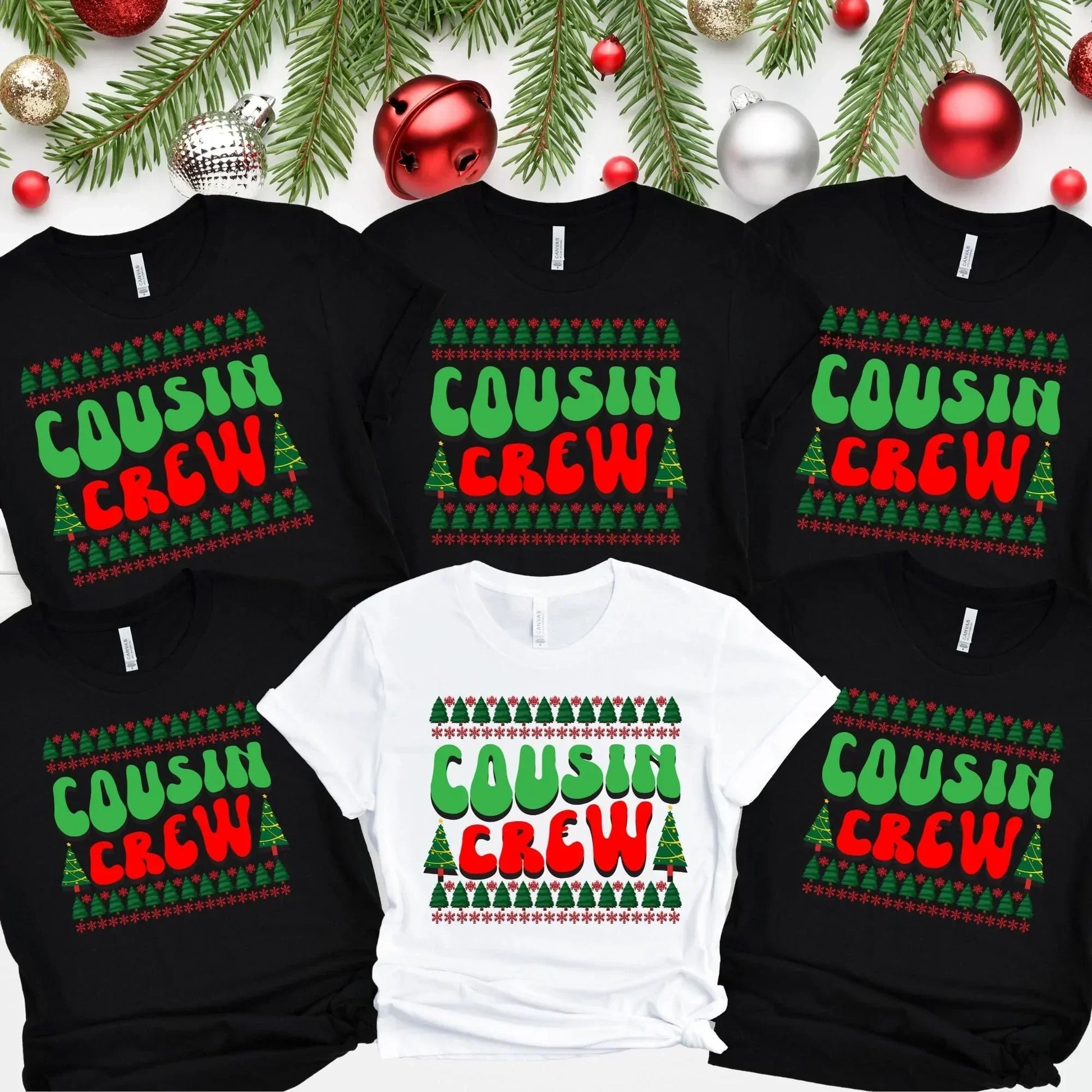 Cousin Crew Christmas Family Shirts, Retro Matching Group T-shirts, Cousin Squad Xmas Sweaters, Matching Family Holiday Photos, Cousin Gifts HMDesignStudioUS