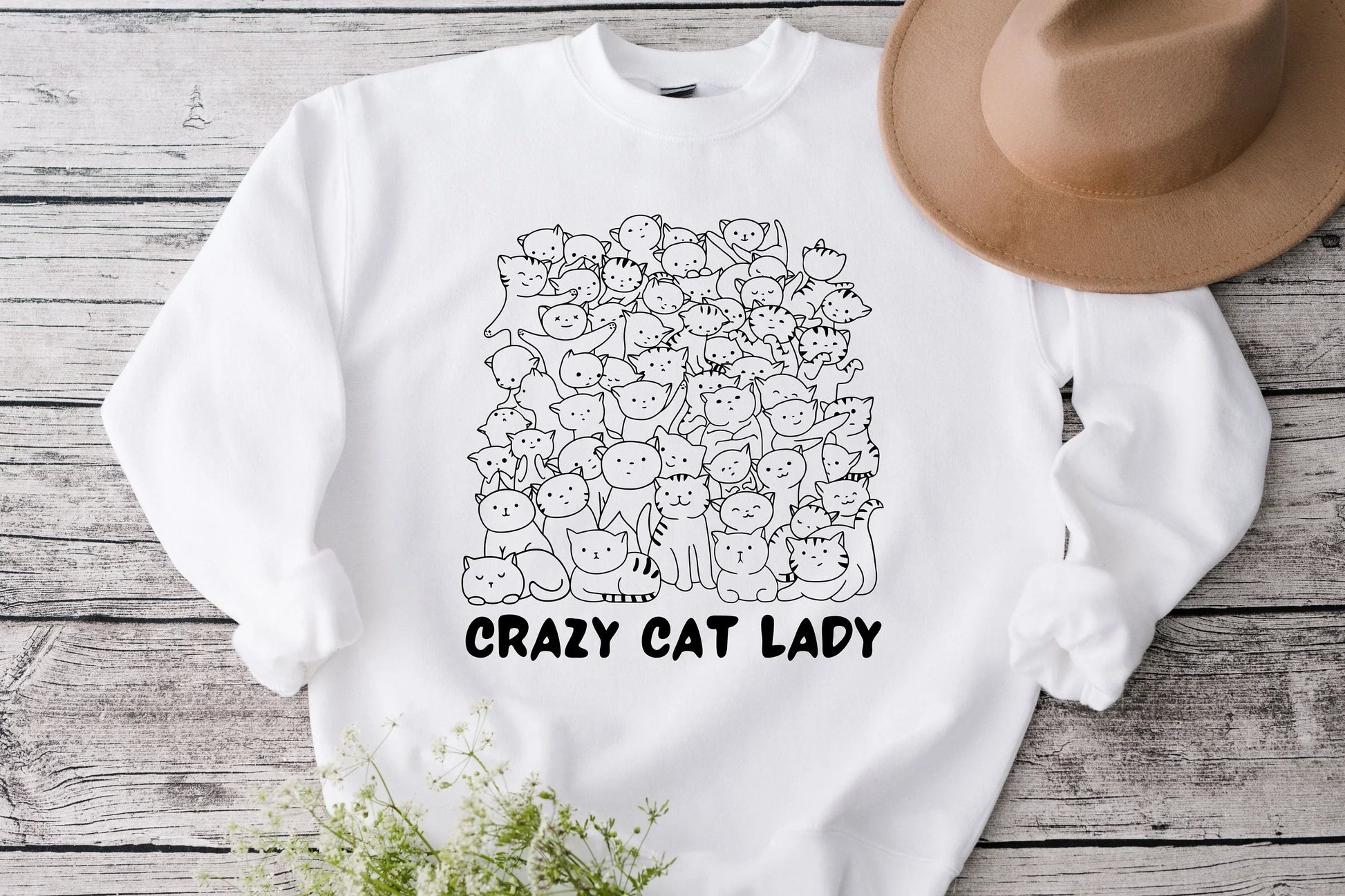 Crazy Cat Lady Shirt, Cat Sweater, Cat Mom Gifts, Gifts for Cat Lovers , Cat tshirt, Cat hoodie, Cat Lover Gifts, Cat Sweatshirt HMDesignStudioUS