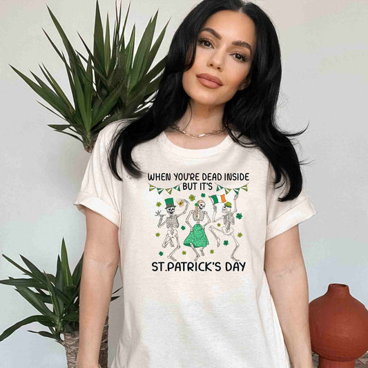 Dead Inside Dancing Skeleton's St. Patrick's Day Shirt