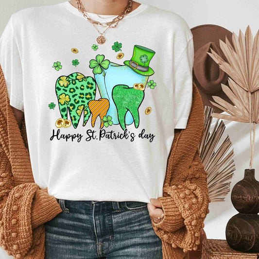Dentist St. Patrick's Day Shirt, Happy St. Patrick's Day Dental Shirt, Shamrock Clover Shirt